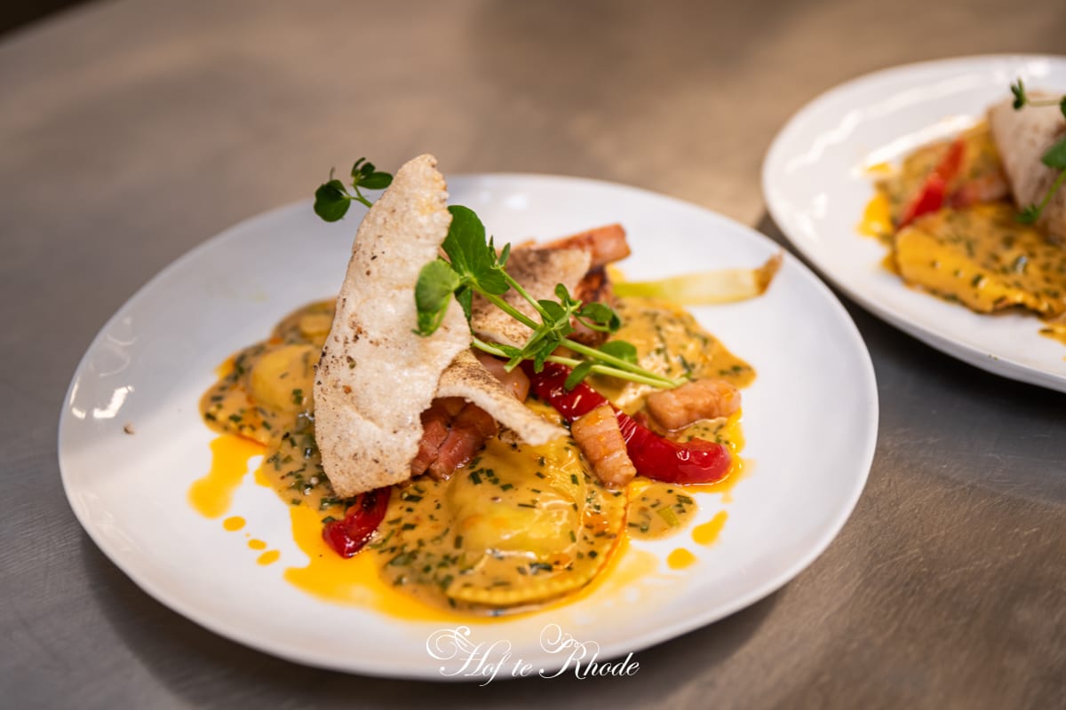 Het visgerecht van het Valentijnmenu